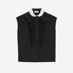 Sandro Black and White Fanette Blouse